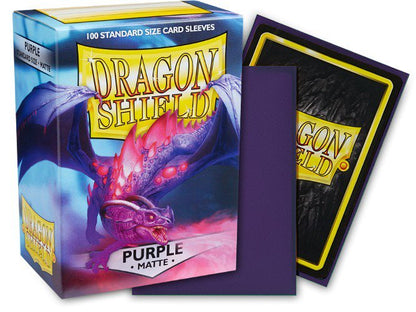 Dragon Shield Standard Matte Card Sleeves Purple 100 Count, Textured Deck Protector Sleeves for MTG, Pokémon, Lorcana, Flesh and Blood, Durable Trading Card Game Sleeves (PRE-ORDER)