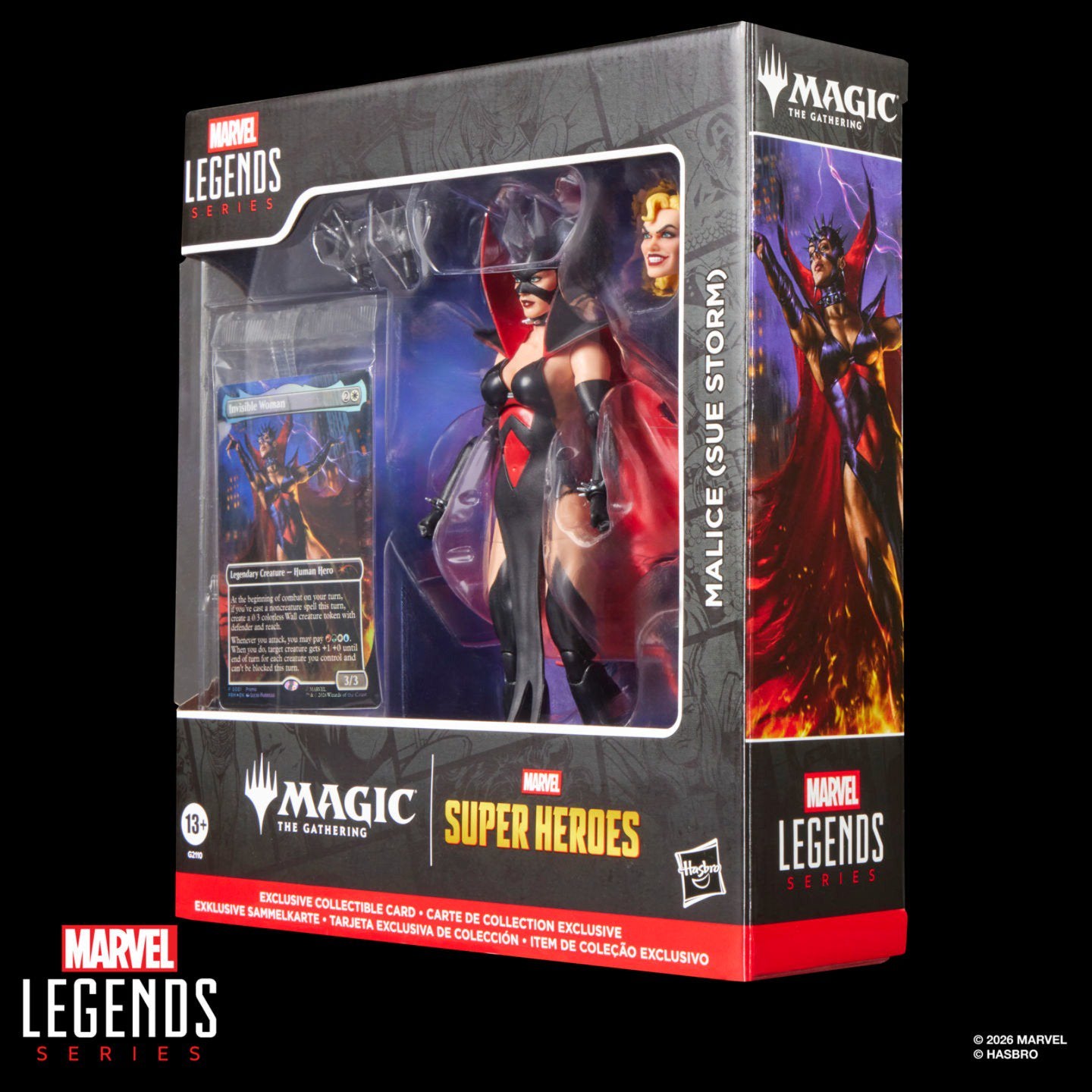 Magic: The Gathering Marvel Super Heroes Malice Sue Storm 6-Inch Action Figure with Exclusive Foil Trading Card, Marvel Legends Collectible Figure with Accessories (PREORDER - Release Date October 2026)