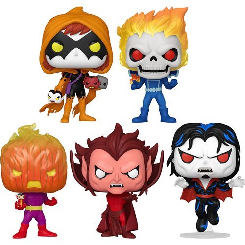 Pokémon Funko Pop! Games - Set of 5 (Dormammu #1556, Mephisto #1557, Morbius #1558, Ghost Rider #1559, and Hallows Eve #1560) Collectible Vinyl Figures - Estimated Arrival: Sept. 2025 (PRE-SALE)