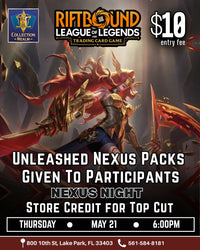 Riftbound LoL TCG Nexus Night Tournament – May 21 (Thurs) 6PM