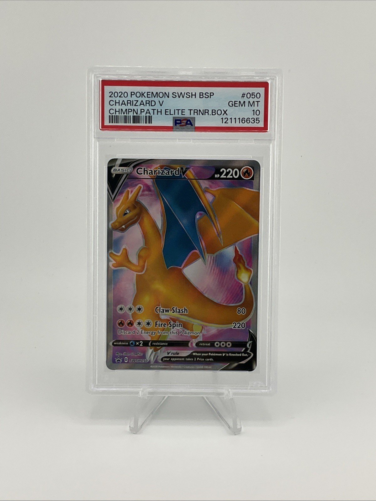 2020 Pokemon TCG:  Champion's Path ETB Promo SWSH050 Charizard V PSA 10