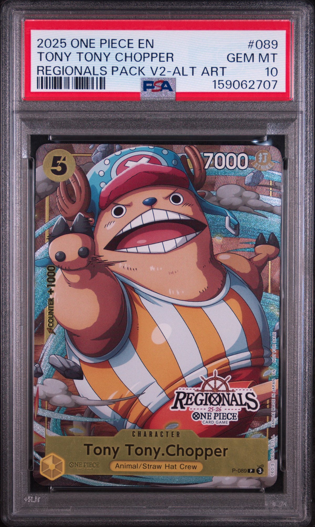 One Piece Chopper Regionals PSA 10 2707 Gem Mint Trading Card