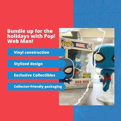 Spider-Man Web-Man Funko Pop! Marvel - Approx. 3.75" Entertainment Earth Exclusive Limited Edition Vinyl Figure #1560 with Display Box Protector Case