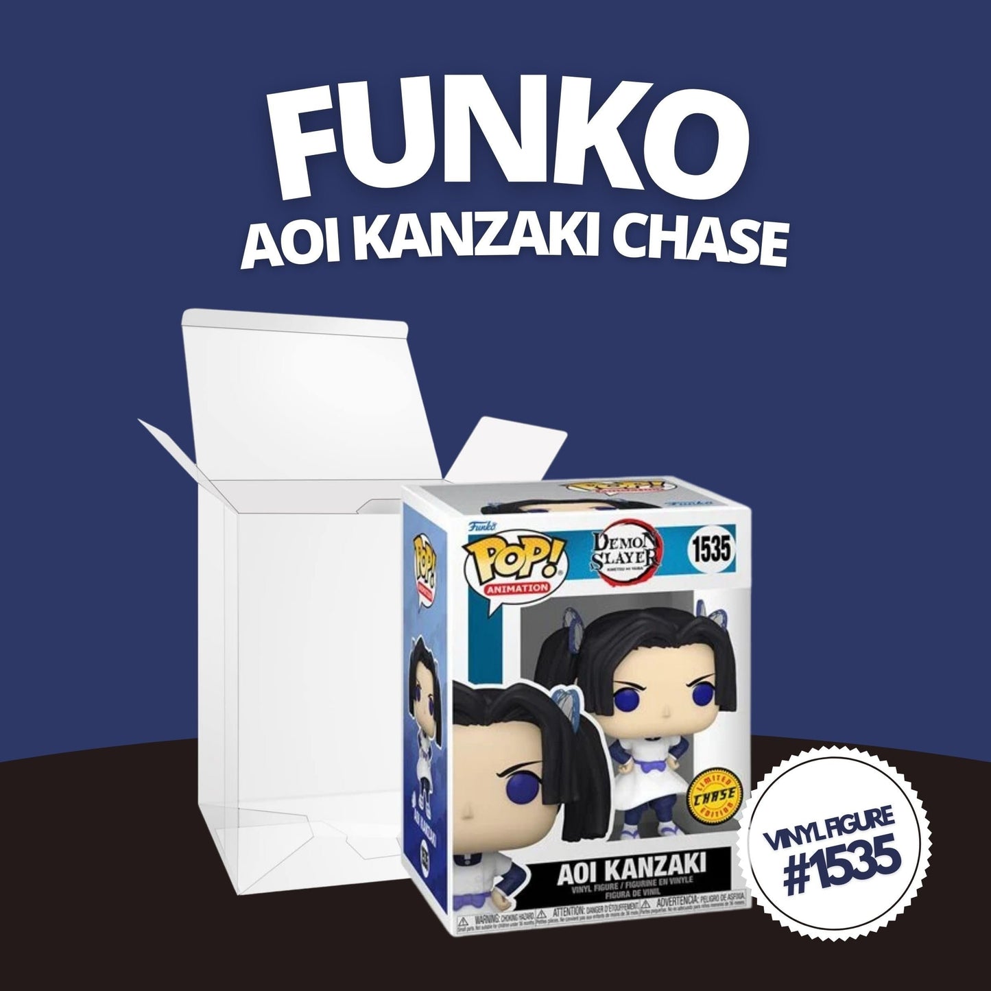 Aoi Kanzaki Funko Pop! Demon Slayer - Chase Limited Edition Vinyl Figure # 1535 with Display Box Protector Case