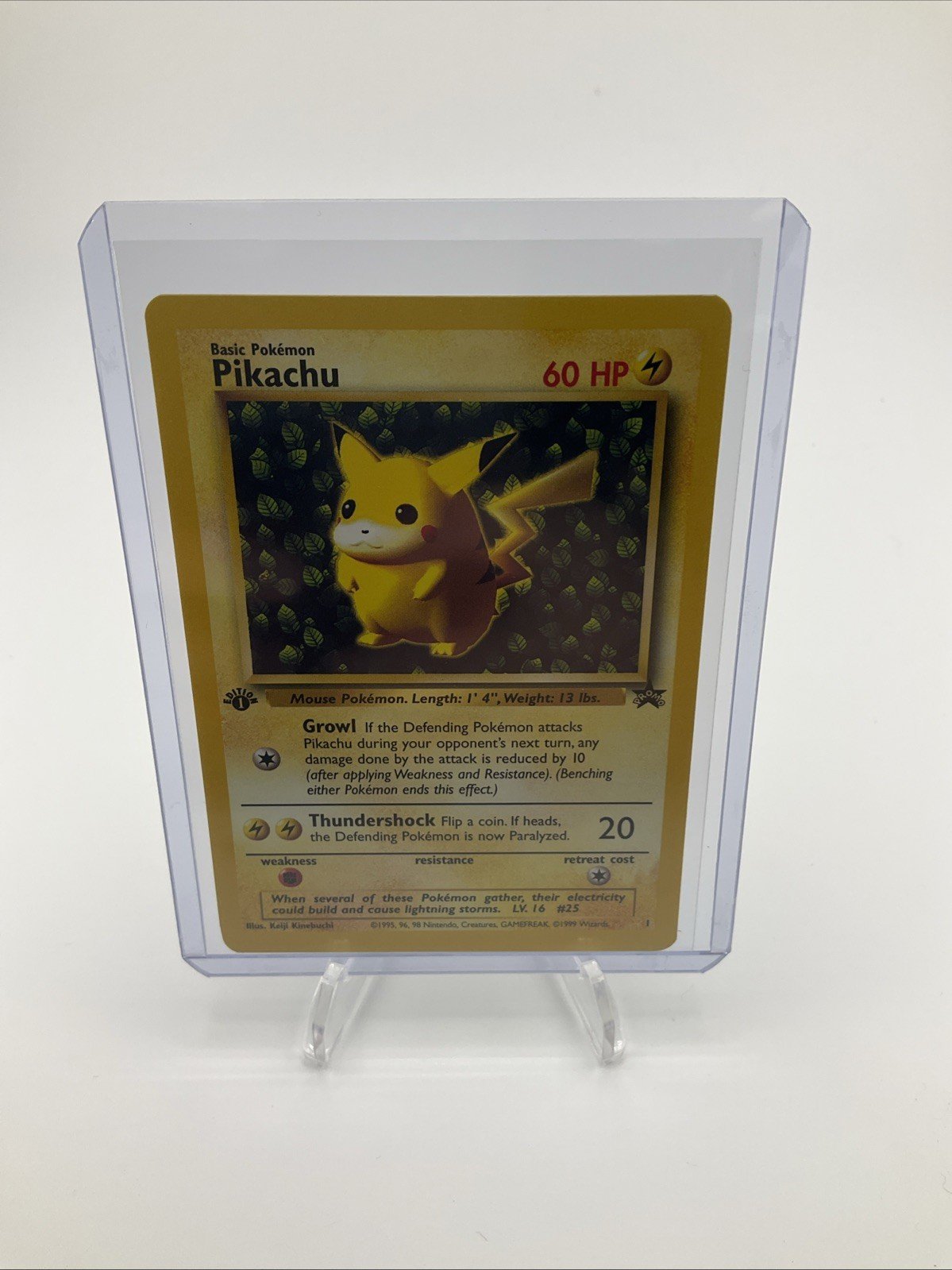 1999 Pokemon Card #1 Ivy Pikachu 1st Edition Error League Promo NM