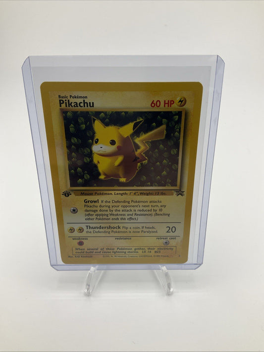 1999 Pokemon Card #1 Ivy Pikachu 1st Edition Error League Promo NM