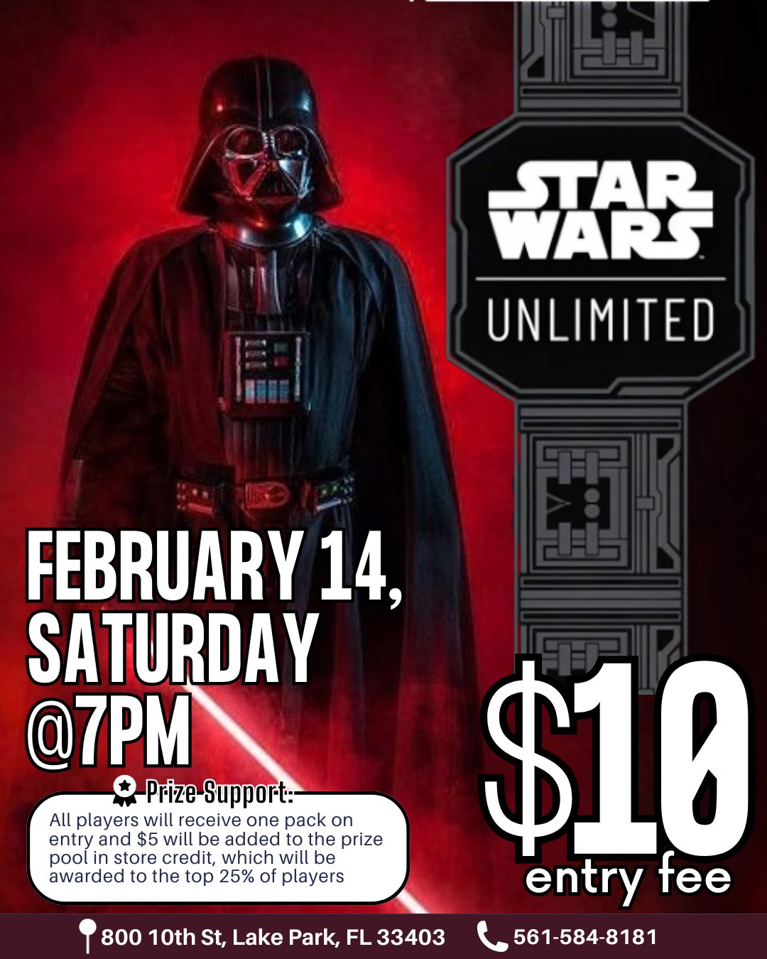 Star Wars Unlimited Trading Card Game Tournament – Feb 14 (Sat) 7:00 PM