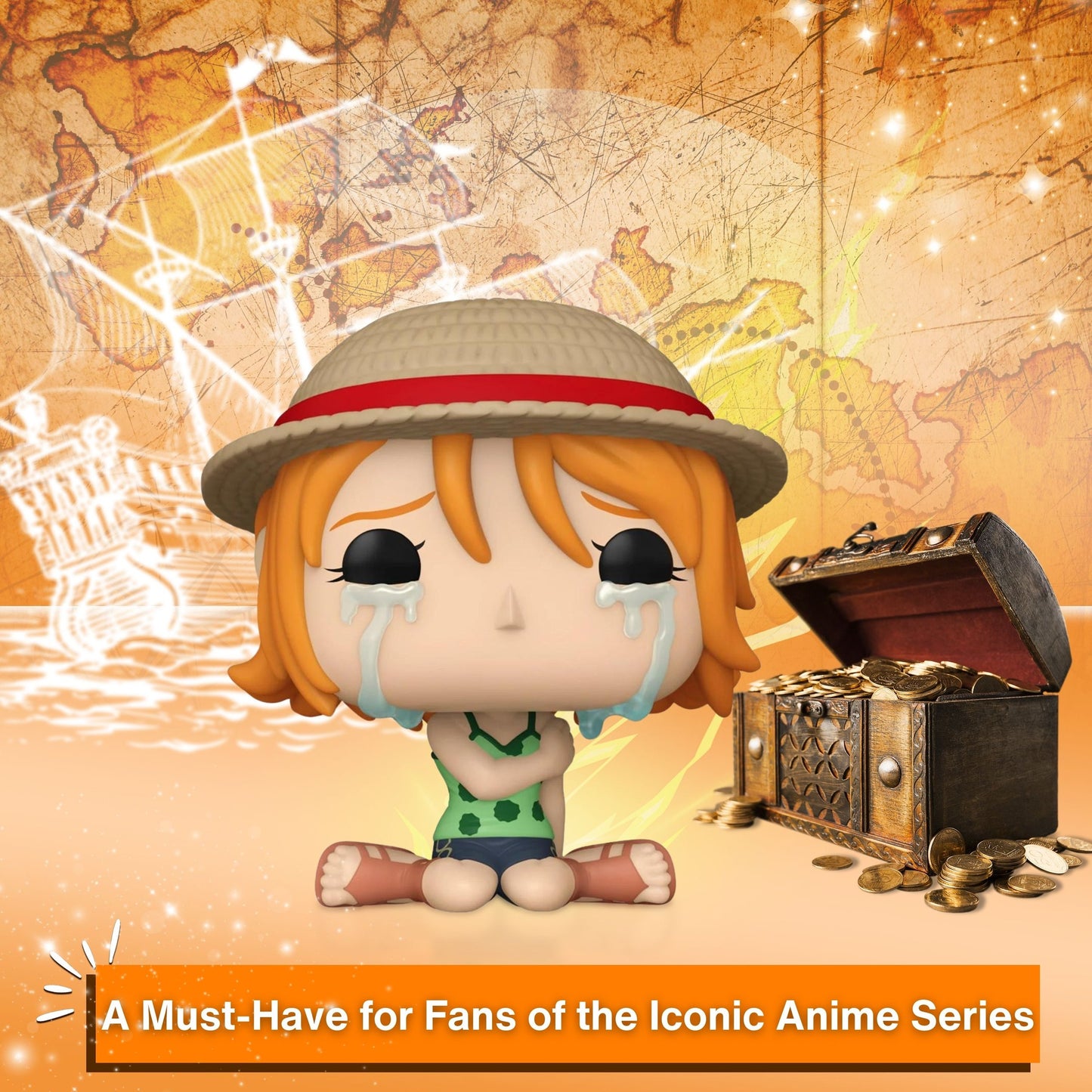 Crying Nami Funko Pop! Animation: One Piece - Approx. 3 1/4" Collectible Vinyl Figure #1772 with Display Box Protector Case