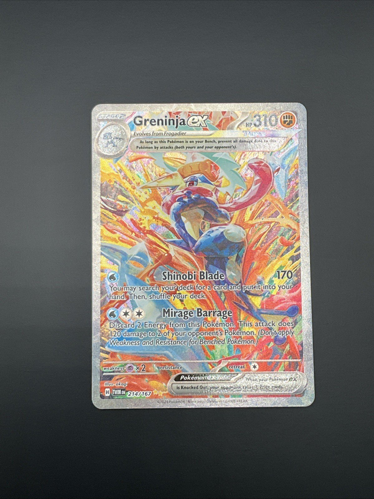 Pokémon TCG Twilight Masquerade Holo - Greninja ex 214/167 LP