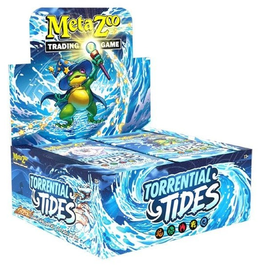 MetaZoo TCG Torrential Tides Booster Box 24ct Display Sealed with 24 booster packs for collectible card games
