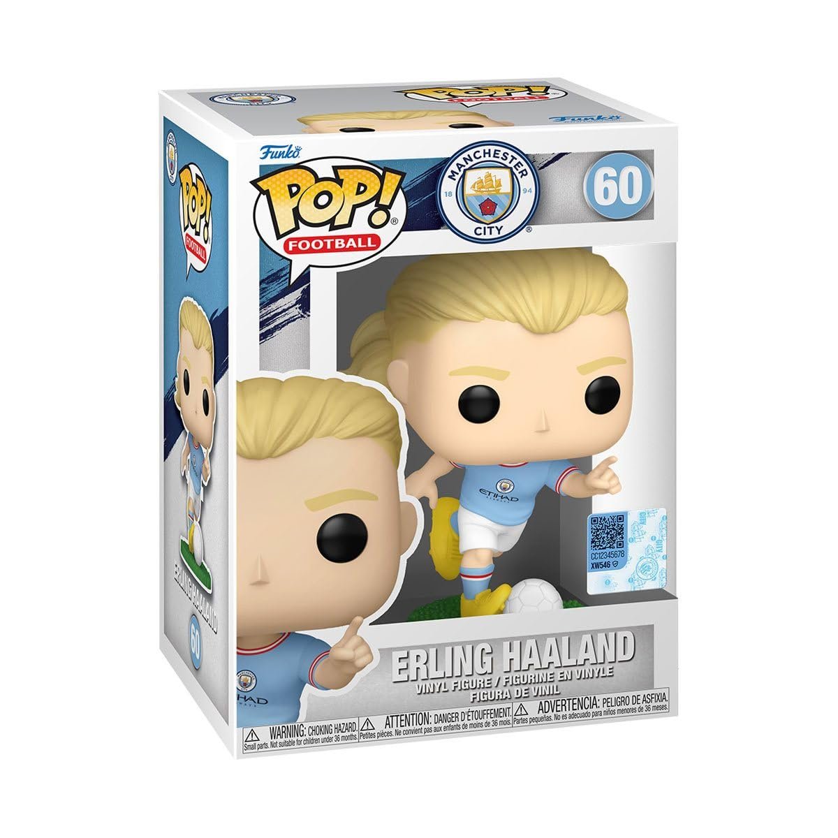 Erling Haaland Funko Pop! Football Manchester City - Approx. 4 1/4" Collectible Vinyl Figure #60 with Window Display Box