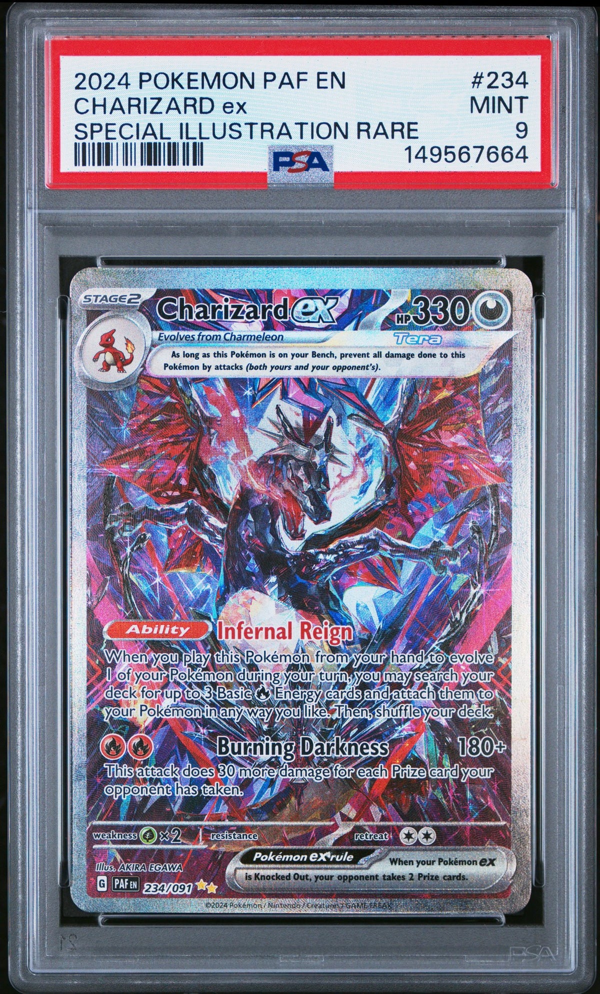 Pokemon Charizard PAF 234/091 PSA 9 7664 Graded Trading Card