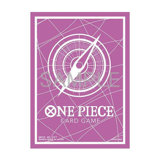 Bandai One Piece Card Game Sleeves Standard Purple glossy card sleeves 70 count sized 2.6 x 3.6 inches.