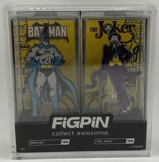 2019 SDCC Exclusive FiGPiN Batman 188 & The Joker 189 (Glitter) LE 750