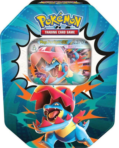 Pokemon TCG Ascended Heroes Mega Feraligatr EX Tin Trading Cards Collectible Game Set