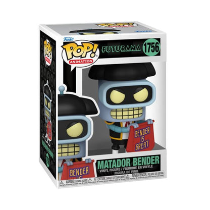 Matador Bender Funko Pop! Animation Futurama - Approx. 4 1/2" Collectible Vinyl Figure #1756 with Window Display Box