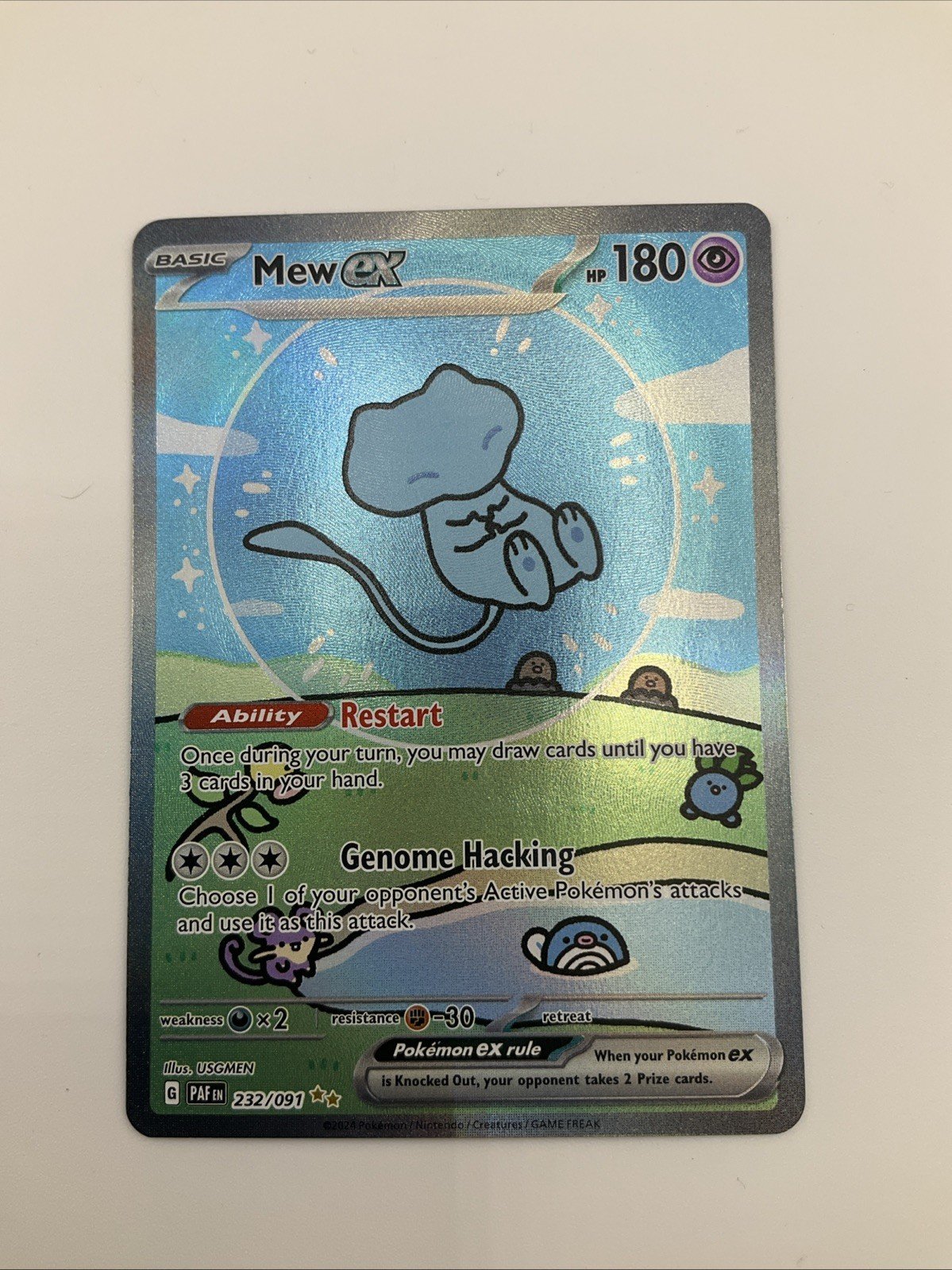 Pokemon Bubble Mew EX 232/091 Paldean Fates SIR NM 🫧