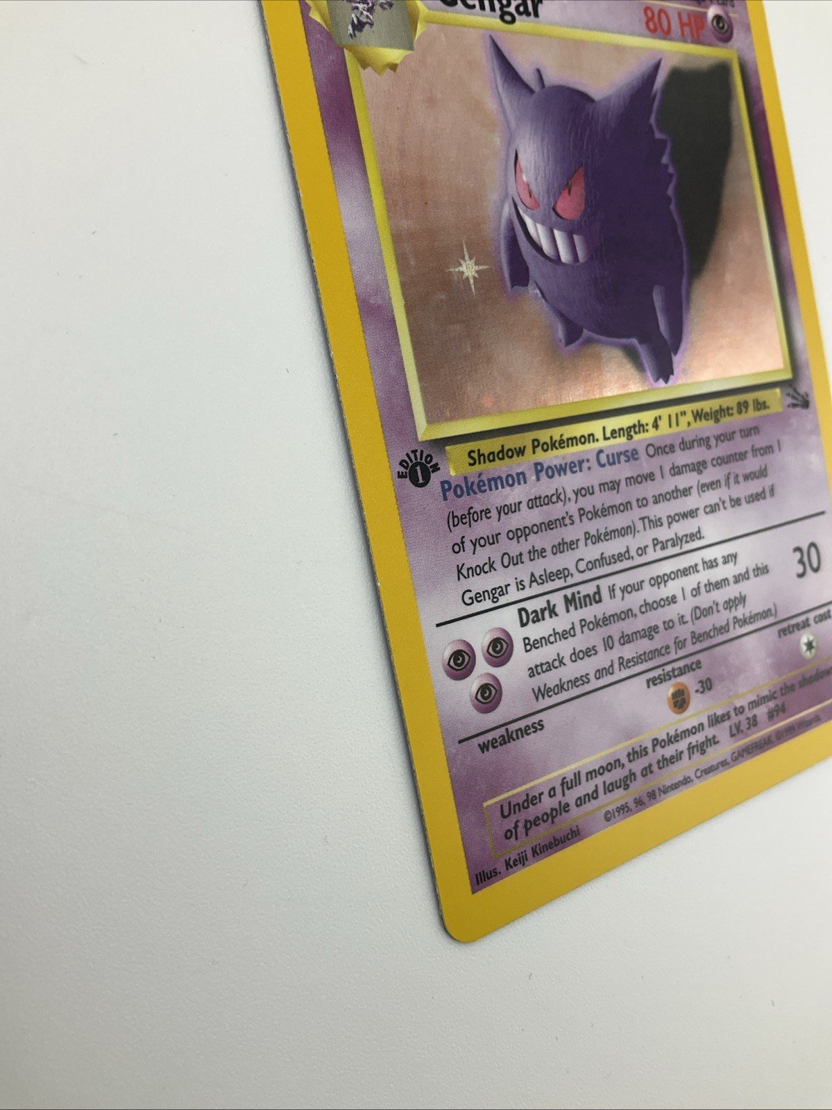 Gengar 5/62 Fossil Holo First Edition NM Pokémon Card