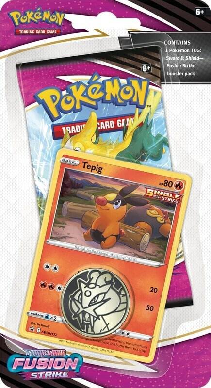 Pokemon TCG Sword and Shield Fusion Strike Single Pack Blister Tepig Booster Pack