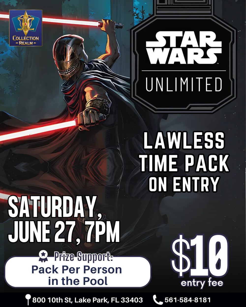 Star Wars Unlimited TCG Tournament – June 27, 2026 (Saturday 7:00 PM)