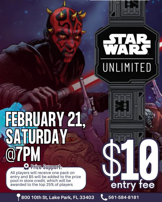 Star Wars Unlimited Trading Card Game Tournament – Feb 21 (Sat) 7:00 PM
