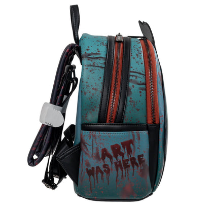 Loungefly Terrifier Art the Clown Glow-in-the-Dark Blood Splatter Mini Backpack - Entertainment Earth Exclusive Faux Leather Horror Collectible Bag with Adjustable Straps, 10 x 9 x 6 Inches
