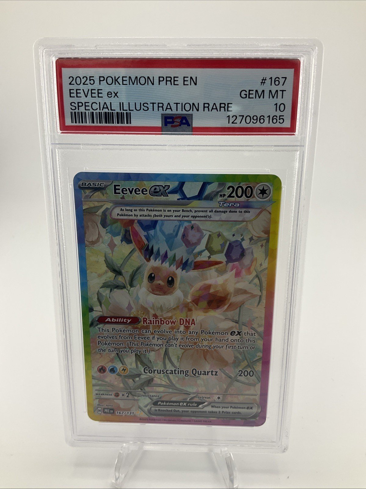Pokémon TCG Eevee ex 167/131 Sv: Prismatic Evolutions Holo PSA 10 Gem Mint 💎