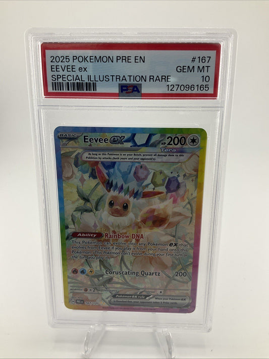 Pokémon TCG Eevee ex 167/131 Sv: Prismatic Evolutions Holo PSA 10 Gem Mint 💎