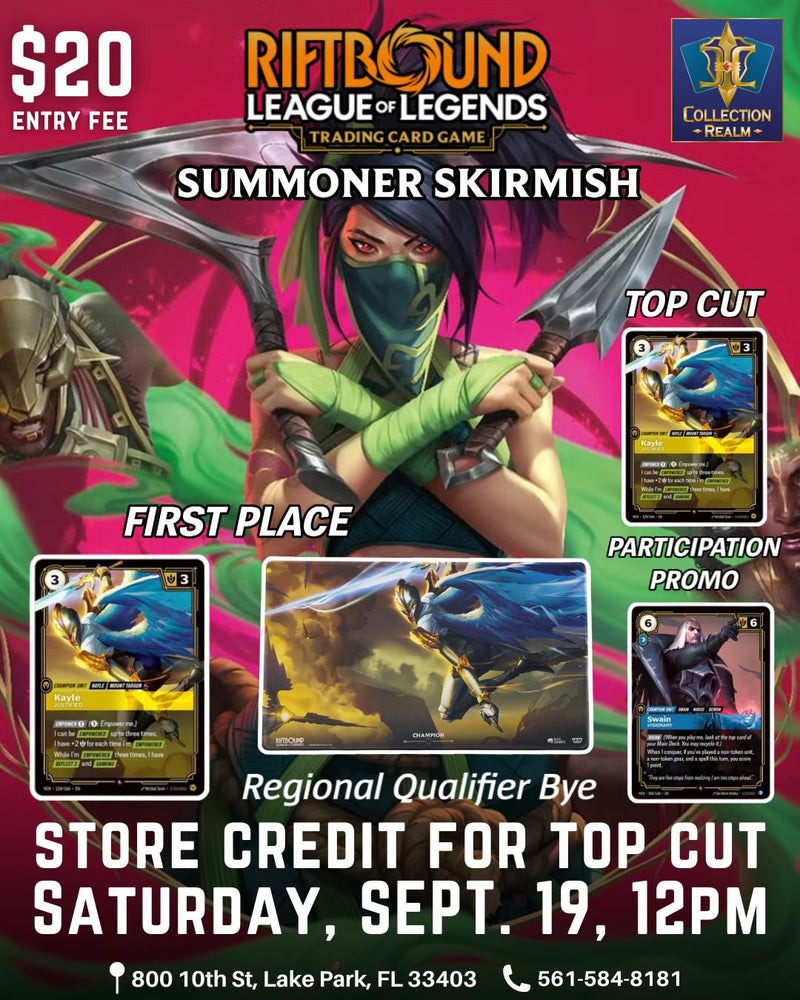 Riftbound LoL Summoner Skirmish Set 19 Tournament – September 19, 2026 (Saturday 12:00 PM)
