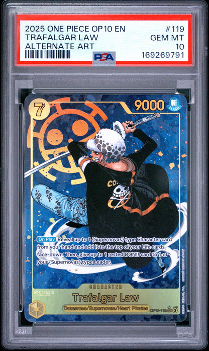 One Piece Trafalgar Law OP10 PSA 10 9791 Gem Mint Trading Card