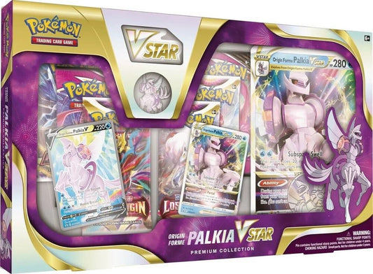 Pokémon TCG Origin Forme Palkia VSTAR Premium Collection box with booster packs Pokémon and VSTAR Pokémon cards