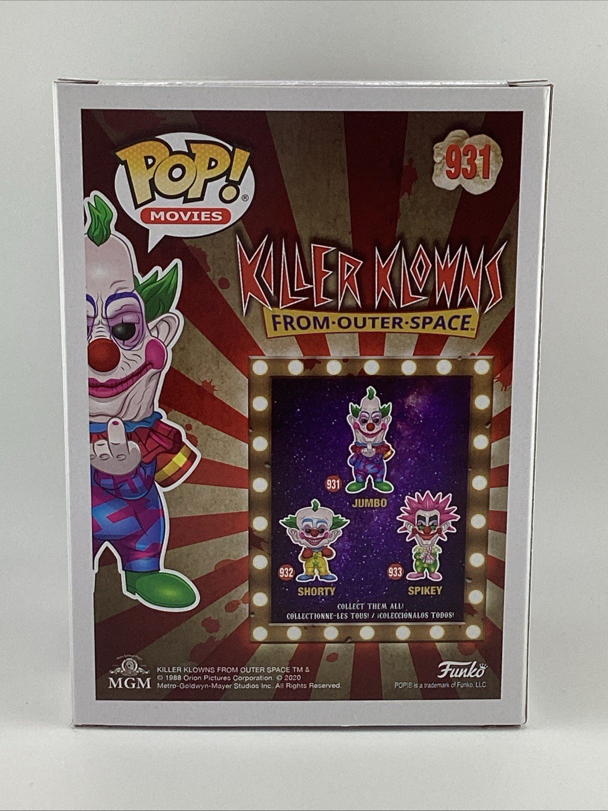 Funko Pop! Vinyl:Killer Klowns Jumbo #931 Signed Charlie,Stephen, Edward Chiodo