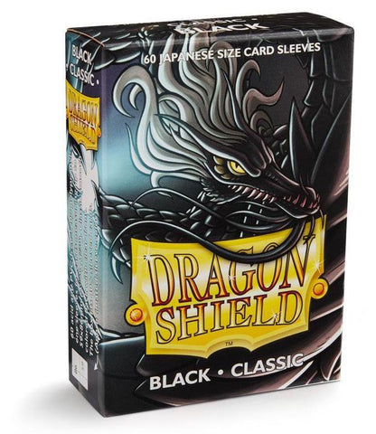 Dragon Shield Japanese Size Classic Black Card Sleeves 60 Count for Trading Card Games