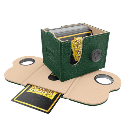 Dragon Shield Dragon Lock System Deck Box 100+ Green & Sand – Secure Magnetic Card Storage Case with Display Window, Holds 130 Single Sleeved Cards, TCG Deck Box for Trading Card Games (PREORDER - Release Date July 10, 2026)