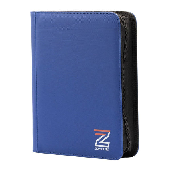Zion Cases Diamond Texture Toploader Binder Navy 4 Pocket Trading Card Album