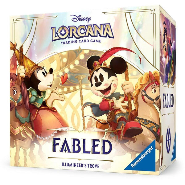 Disney Lorcana Illumineer’s Trove Fabled Edition with booster packs and storage box