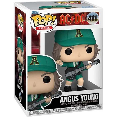 Angus Young Green Outfit Funko Pop! Rocks AC/DC - Approx. 4" Collectible Vinyl Figure #411 with Window Display Box