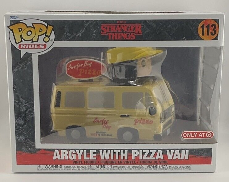Funko Pop 2022 Rides Stranger Things Argyle With Pizza Van #113 Target Exclusive