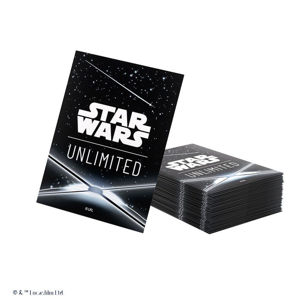 Star Wars Unlimited Art Sleeves Card Back Black, 60 Standard Size Card Sleeves with Clear Leader Sleeve, Durable TCG Card Protectors for Star Wars Unlimited and Standard Card Games