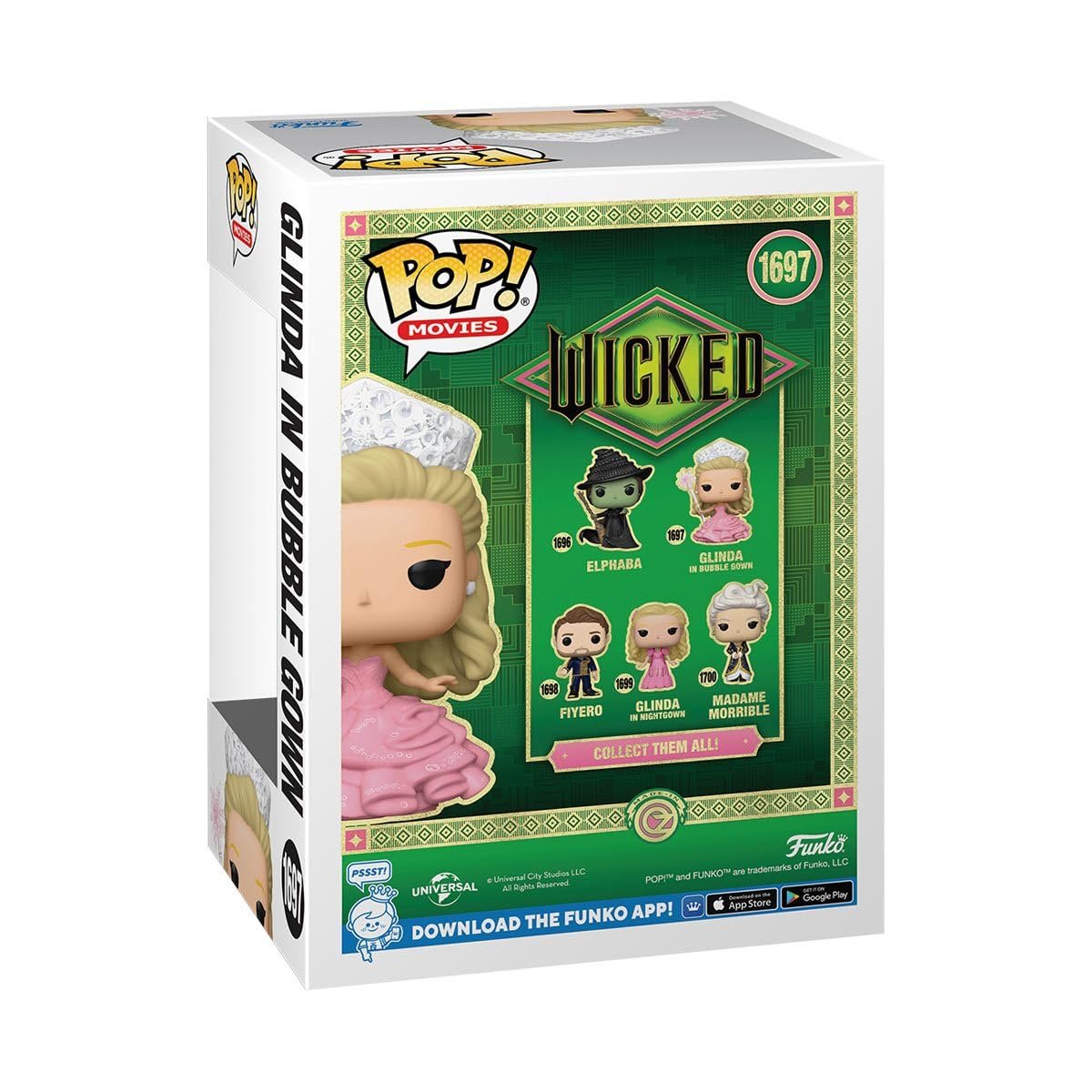 Glinda in Bubble Gown Funko Pop! Movies Wicked Part 1 - Approx. 4 3/4" Collectible Vinyl Figure #1697 with Display Box Protector Case