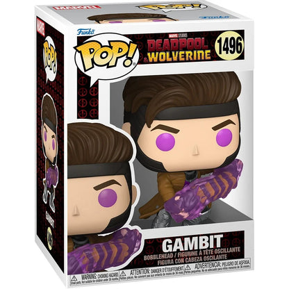 Gambit Funko Pop! Marvel Studios Deadpool and Wolverine - Approx. 4" Collectible Vinyl Figure #1496 with Display Box Protector Case (PRE-SALE)