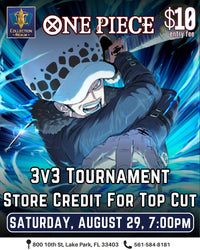 One Piece TCG 3v3 Tournament – August 29, 2026 (Saturday 7:00 PM)