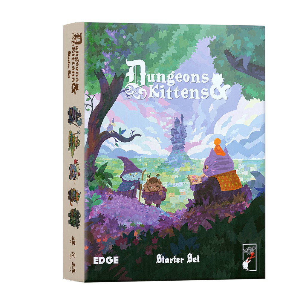 Dungeons & Kittens RPG Starter Set | Complete Fantasy Tabletop Roleplaying Game for Beginners & Families | Includes Adventure Books, Character Sheets, Maps, Dice, Tokens & Playing Aid