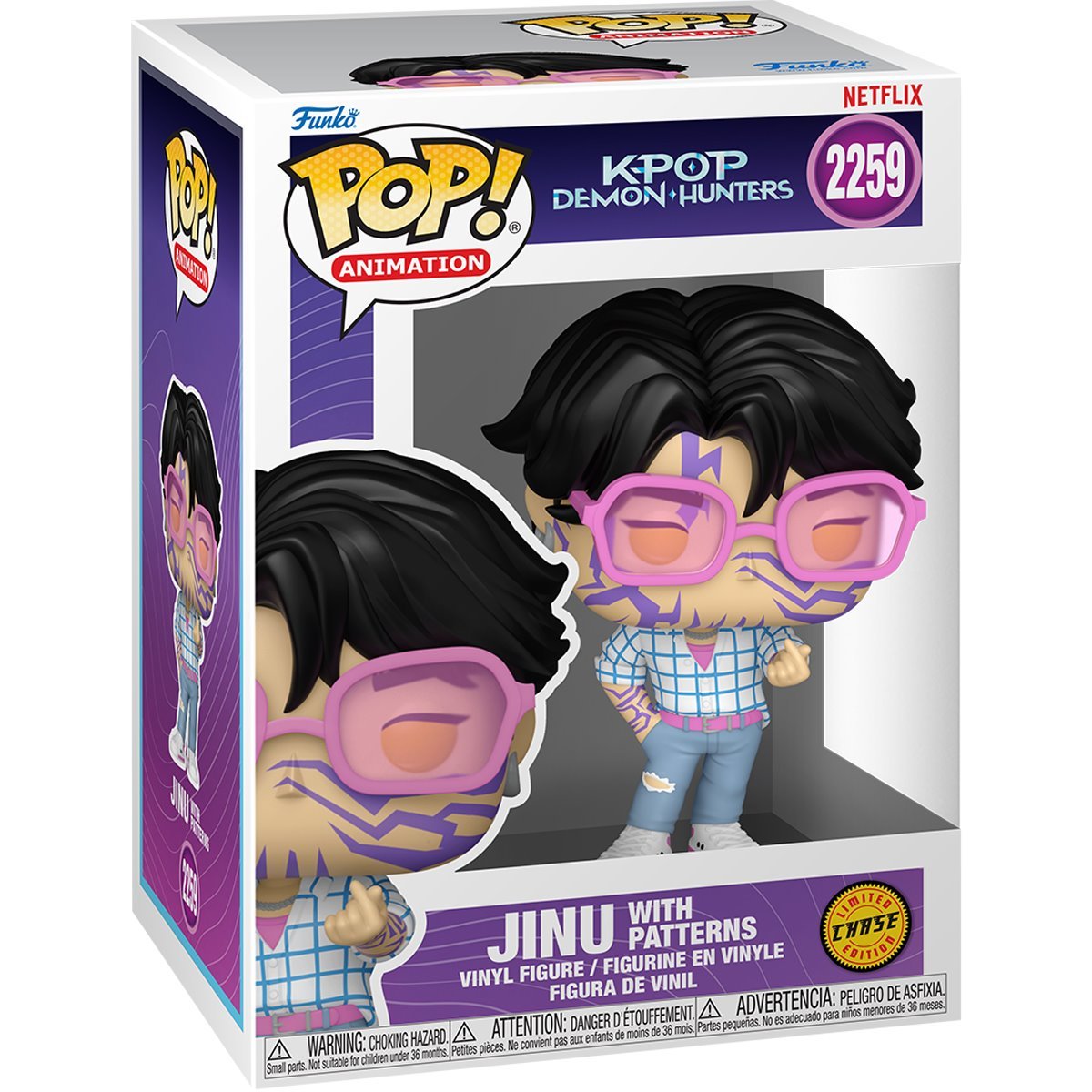 Funko Pop! Animation KPop Demon Hunters Jinu #2259 CHASE Bundle – Common & CHASE Pack of 2 Vinyl Figures, Collectible Set (PRE-SALE JANUARY 2026)