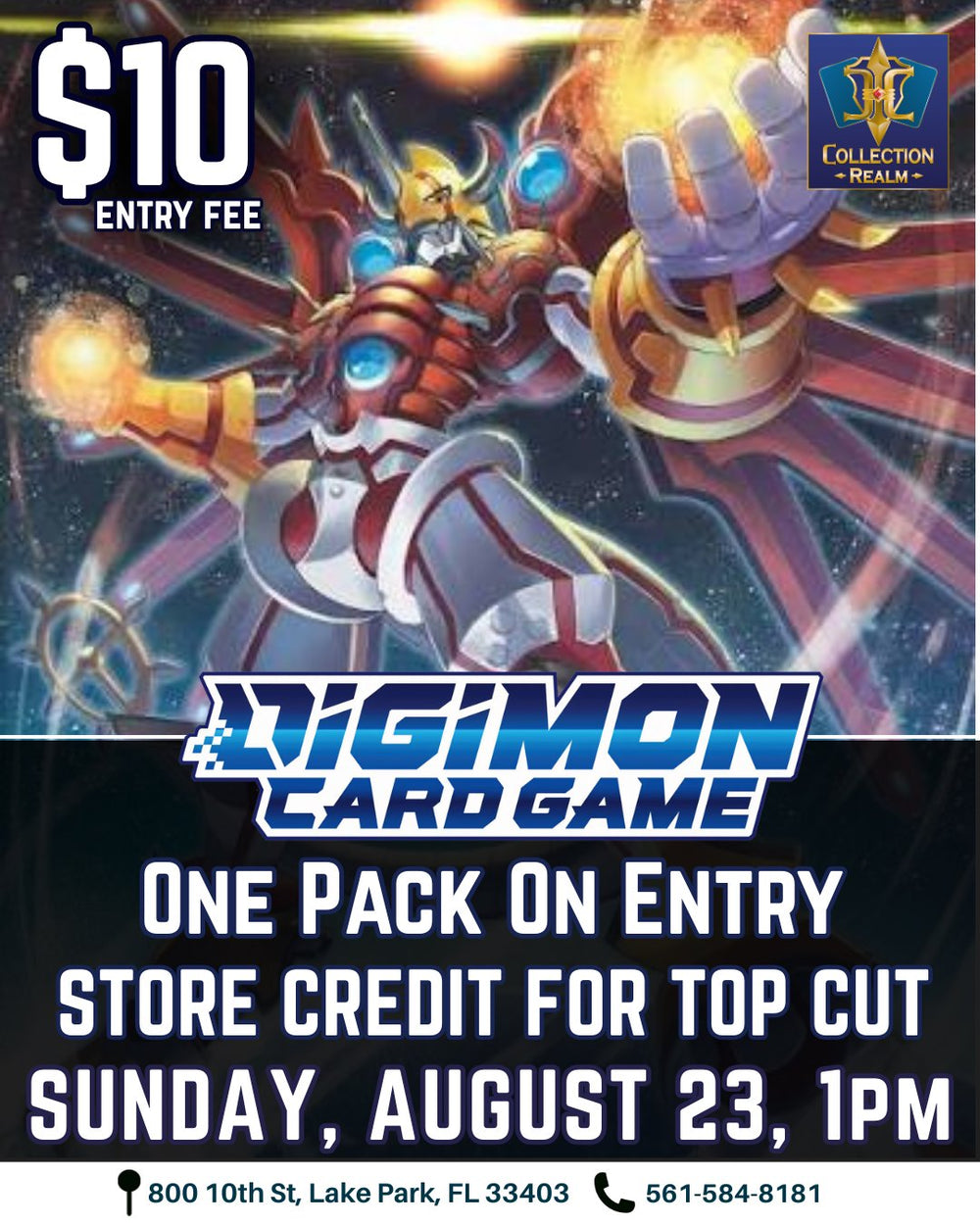 Digimon Card Game Tournament – August 23, 2026 (Sunday 1:00 PM)
