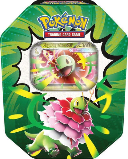 Pokemon TCG Ascended Heroes Mega Meganium EX Tin Trading Cards Collectible Game Set