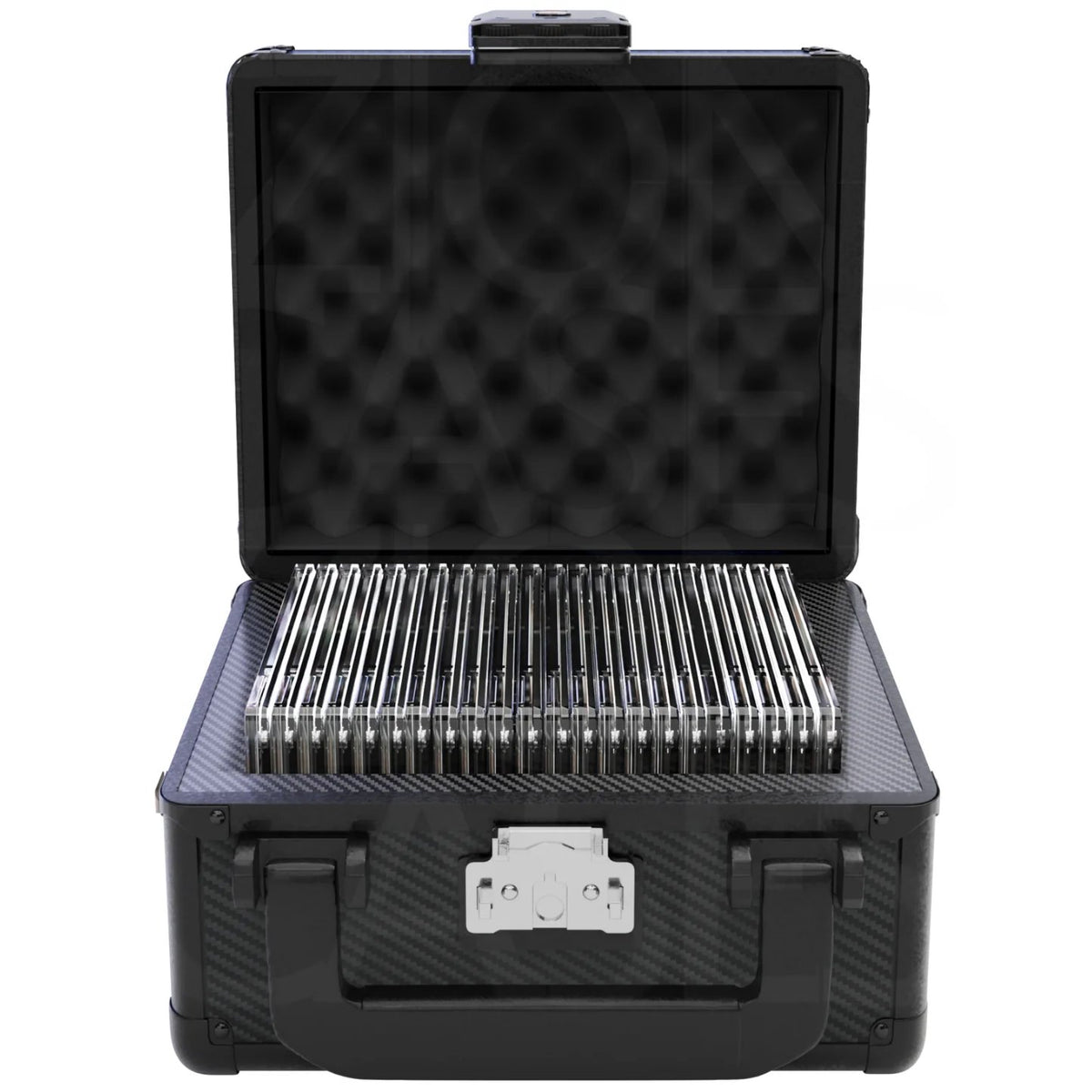 Zion Cases Slab Case GO – Carbon Fiber Black Trading Card Slab Case, Holds Up to 25 Graded Card Slabs, TSA-Approved Locking Mechanism, Protective Foam, Compact Travel & Storage Case (PRE-ORDER)
