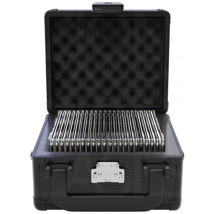 Zion Cases Slab Case GO – Carbon Fiber Black Trading Card Slab Case, Holds Up to 25 Graded Card Slabs, TSA-Approved Locking Mechanism, Protective Foam, Compact Travel & Storage Case (PRE-ORDER)