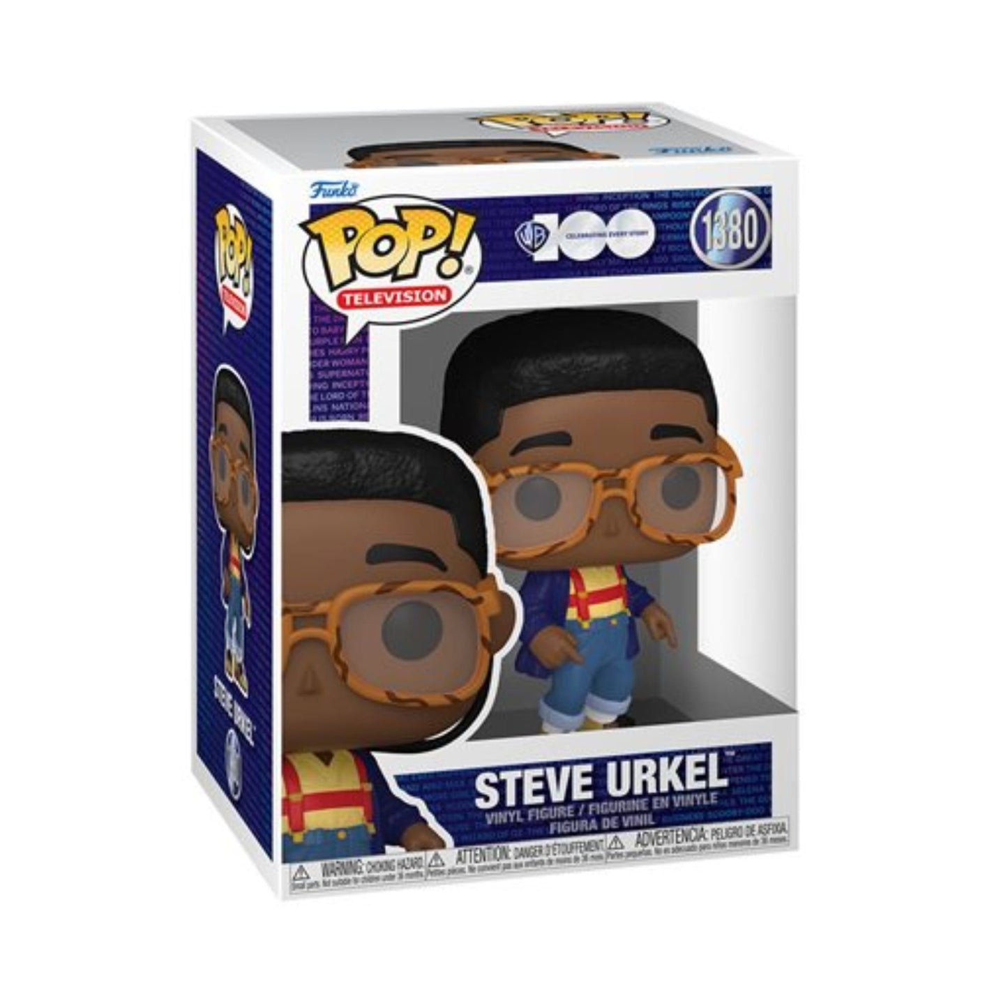 Steve Urkel Funko Pop! WB 100 Vinyl Figure #1380 with Display Box Protector Case