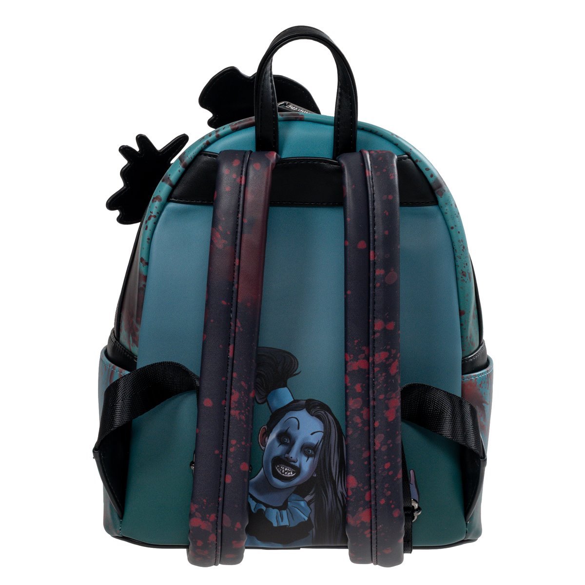 Loungefly Terrifier Art the Clown Glow-in-the-Dark Blood Splatter Mini Backpack - Entertainment Earth Exclusive Faux Leather Horror Collectible Bag with Adjustable Straps, 10 x 9 x 6 Inches